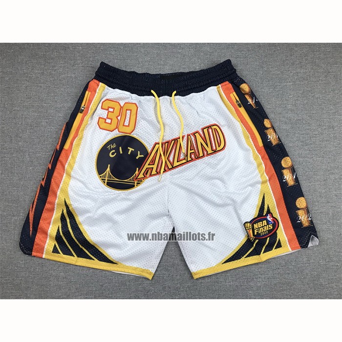 Short Golden State Warriors Stephen Curry 2022 NBA Finals Blanc